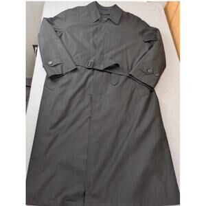 Pronto-Uomo Mens Trenchcoat Raincoat Mac Jacket Black 46 ExLong Removable Lining
